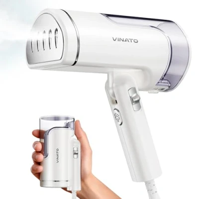 Bild av VINATO Reseångsteamer, bärbar ångborste vikbart handtag, 25S snabb uppvärmning ångstrykjärn, mini klädångare, 1 200 W, ingen strykbräda krävs