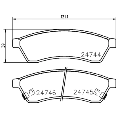 Bild av HELLA 8DB 355 014 491 Jeu de plaquettes frein avec indicateur d&#039;usure CHEVROLET: Epica Berline