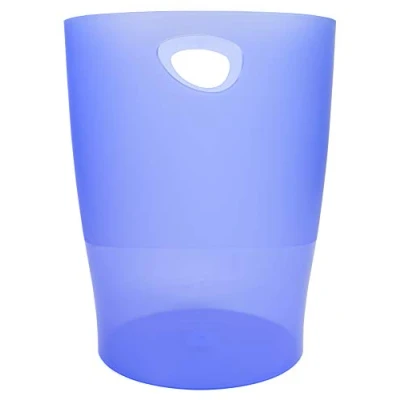 Bild av Exacompta Ref 45310D Ecobin papperskorg 263 x 335 mm i storlek, stor avfallskapacitet på 15 liter, enkel rengöring interiör genomskinlig isblå