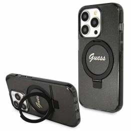 Bild av Guess Ring Stand Script Glitter MagSafecover til iPhone 13 Pro Max sort