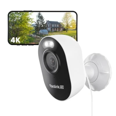 Bild av Reolink, 4K Wi Fi Outdoor Security Camera med 2,4/5 GHz Dual Band 6, Smart Detection, Spotlight Night Vision, 24/7 kontinuerlig inspelning, tvåvägs ljud, siren, vädersäker, Lumus Pro