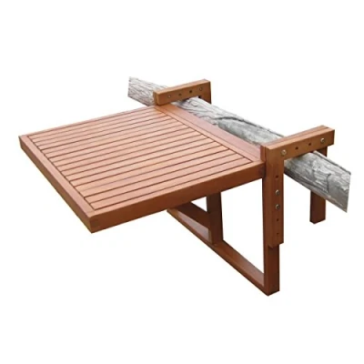 Bild av Spetebo Eukalyptus balkongbord 60 x 45 cm fällbord i trä, balkong, hängande bord, fällbart
