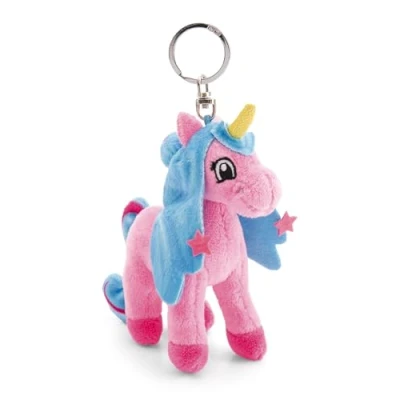 Bild av Nyckelring Lissy PONY Enhörning Roxy 10cm rosa Följeslagare i form av en gosedjursnyckelring för nyckelband, väska, ryggsäck och mycket mer