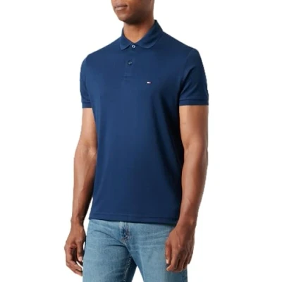 Bild av TOMMY HILFIGER herr LIQUID BOMULL ESSENTIAL REG POLO, Blå (natthimmel), S
