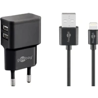 Bild av Pro Dual Apple Lightning charger set 2.4 A black 1 m