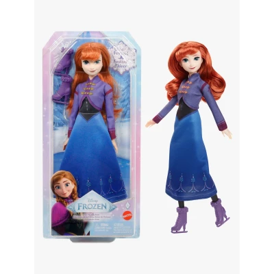 Bild av Mattel Disney Frost Anna modedocka och tillbehör, konståkningslook med avtagbar klänning skridskor samt 1 par skor, inspirerade av Frost: Vinterfestival, JBG54
