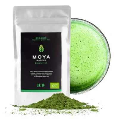 Bild av Moya Matcha Ekologiskt Grönt Tepulver 100g Traditionell Klass (II) Perfekt för att dricka med vatten, latte, smoothies och lemonader