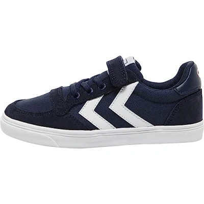 Bild av hummel Unisex barn sneakers Low Slimmer Stadil Junior, Dress Blue 204 497 7459, 34 EU