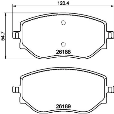 Bild av HELLA 8DB 355 040 541 Jeu de plaquettes frein non préparé pour indicateur d&#039;usure avec vis d&#039;étrier accessoires