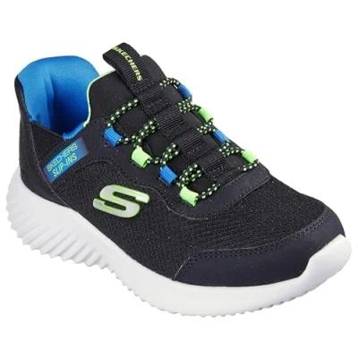 Bild av Skechers pojke Bounder Brisk Burst Sneaker, Svart lime, 12 UK Child