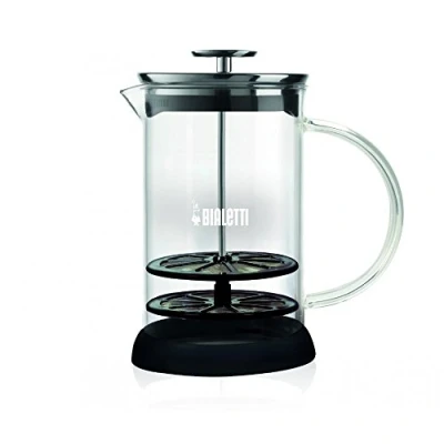 Bild av Bialetti Cappuccinatore, Perfect Cream, Mikrovågsugnssäker, diskmaskinssäker, 330 ml, glas, svart/transparent