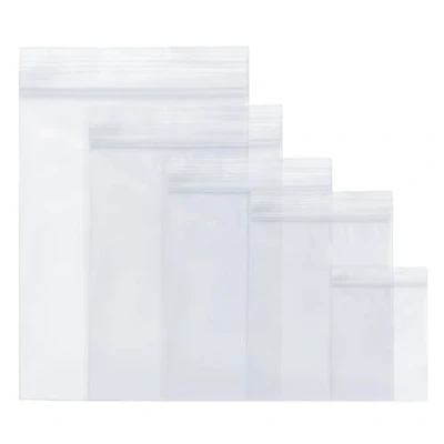 Bild av Baxcdyswe 500 stycken blixtlåspåsar, 5 storlekar tryckförslutande plastpåsar, dragkedja ziplock, återförslutningsbara påsar, förpackningspåsar polypåse, förseglad dragkedja, tryckförslutningspåse