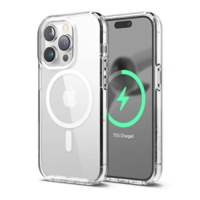 Bild av elago Magnetiskt hybrid transparent fodral kompatibelt med iPhone 14 Pro (6,1 tum), MagSafe, PC + TPU teknik, US Military Grade fallskydd, minskad gulning (transparent)
