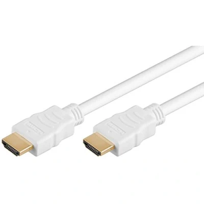 Bild av PremiumCord HDMI High Speed Ethernet kabel, vit, guldpläterade anslutningar, 5 m