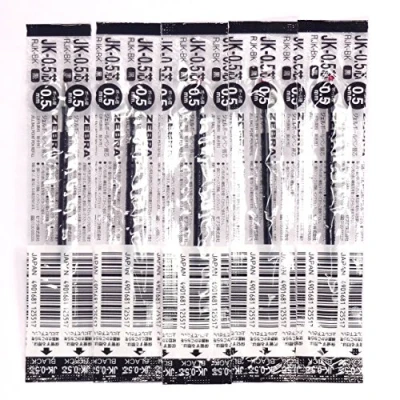 Bild av Zebra JK 0,5 svart bläckpåfyllning (RJK BK), mm, för Sarasa flerfärgad kulspetspenna i gel, x 5 pack/totalt st (importerad från Japan) [Komainu Dou originalpaket]