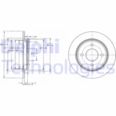 Bild av Bromsskiva DELPHI BG3054C