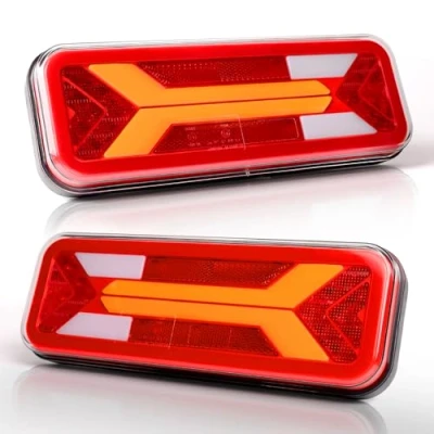 Bild av AOHEWEI 2st Bakljus för släp 12V/24V Super Ljus Vattentät Blinkers Broms Bakre Dimreflektorlampa Trailer Lastbil Husvagn Van Traktor