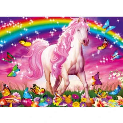 Bild av Ravensburger Horse Dreams Glitter pussel 100 unika delar Perfekt interlock passform Livfull, bländfri design för barn i åldrarna 4 8