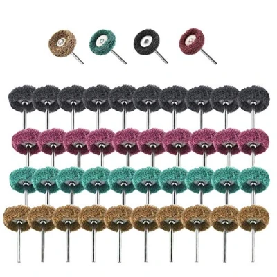 Bild av DQZSY 40 stycken slipande hjul, 1 tum (25 mm) poleringshjul set för Dremel roterande verktyg 1/8 (3 skaft
