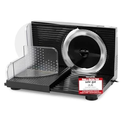 Bild av Emerio Allskärare &quot;Made in EU&quot;, knivenhet i rostfritt stål, justerbar 017 mm, BPA fri, platsbesparande vikbar, med säkerhetsbrytare, Eco 100 Watt, MS 125000.1, svart