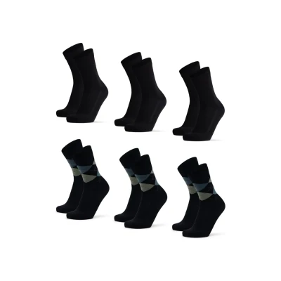 Bild av Danish Endurance 6 PACK Ultrasoft Strumpor, Storlek: 43 47, Multicolor black argyle green