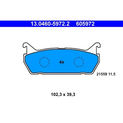 Bild av ATE 13.0460 5972.2 Jeu de plaquettes frein non préparé pour indicateur d&#039;usure, contact signal d&#039;usure exclu MAZDA: MX 5 I, FAMILIA 4