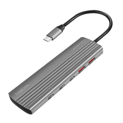 Bild av LogiLink USB 3.2 Gen2 Hub, 10+1 port, 2x A, 8x C, PD 100W, aluminum
