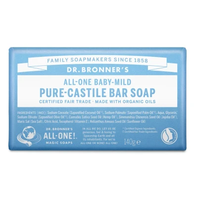 Bild av Dr. Bronner&#039;s Magic Soaps All One Hemp Unscented Baby Mild 140 g