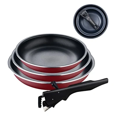 Bild av SET 4 PZS SARTENES (18+20+24CM) CON MANGO DESMONTABLE ALU PRENSADO CLICK &amp; COOK BG