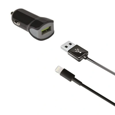 Bild av Celly Car Charger CCUSBLIGHT Chargeur voiture de téléphone mobile 12 24VV 1m avec tuyau noir