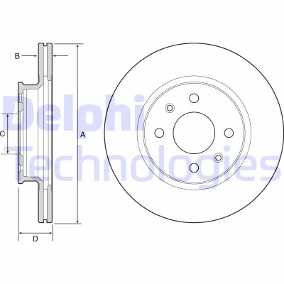 Bild av Bromsskiva DELPHI BG4535