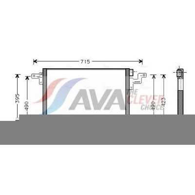 Bild av AVA COOLING SYSTEMS MS5270 Kondensator utan avfuktare 15,5mm 10,2mm Aluminium 541mm MERCEDES BENZ: ML klass (W163) 55 AMG 5.4, 500 5.0
