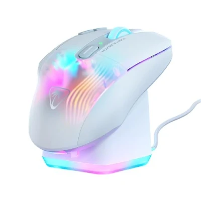 Bild av Turtle Beach Kone XP Air Trådlös, anpassningsbar och ergonomisk RGB spelmus, 19K DPI optisk sensor, 100 timmars batteri laddningsdocka, 29 programmerbara ingångar AIMO belysning Vit
