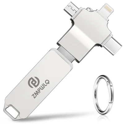 Bild av 128 GB USB penna, automatisk säkerhetskopiering för iPhone, iPad, Android PC 4 i 1 flashpenna, externt minne, spara foton, videor och kontakter