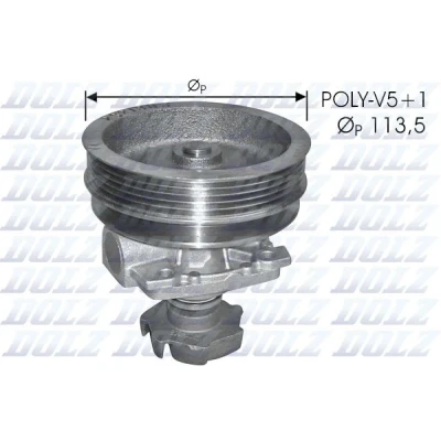 Bild av DOLZ S218 Pompe à eau avec poulie 113,5 sans boîtier LANCIA: Dedra Berline, DELTA 2, FIAT: Uno 3/5 portes, Tempra SW, Tipo portes