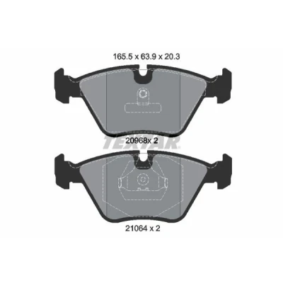 Bild av TEXTAR 2096801 Jeu de plaquettes frein préparé pour indicateur d&#039;usure BMW: 3 Berline, 5 Z3 Roadster