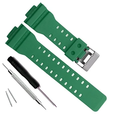 Bild av Naturlig harts ersättning klockarmband rem för Casio herr G Shock GD120/GA 100/GA 110/GA 100C (grön)