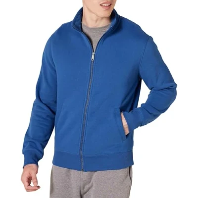 Bild av Amazon Essentials herr full zip fleece mock neck sweatshirt, blå, X Large