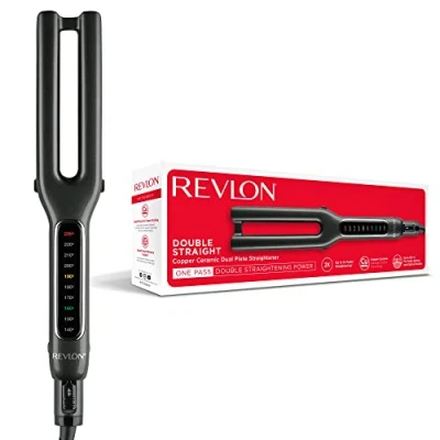 Bild av Revlon Double Straight (design med dubbel platta, avancerad keramisk kopparteknologi, LED display, smart värmeminnessystem, tio värmeinställningar upp till 235 C) RVST2204E