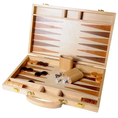 Bild av Engelhart 250536: Inlagt Träspel Backgammon Set 15 tum