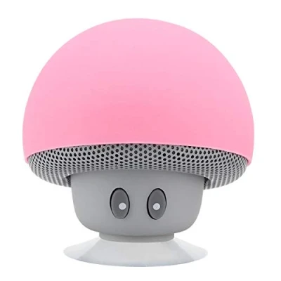 Bild av Mushroom Speaker, Mini Portable Wireless Bluetooth Shape Speaker Subwoofer With Suction Cup, Inbyggd Mikrofon, Pink