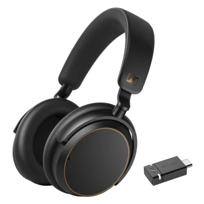 Bild av SENNHEISER ACCENTUM Special Edition hörlurar och BTD 600 Bluetooth dongel 50 timmar batteritid, hybrid ANC dongle med USB A/USB C adapter, Svart/Koppar