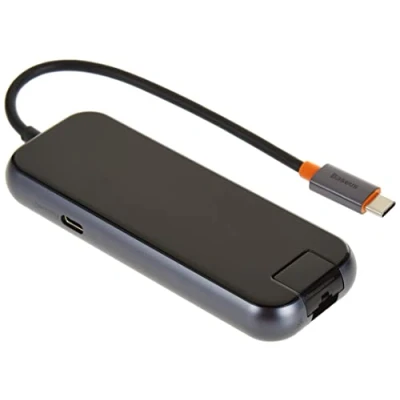 Bild av Baseus AcmeJoy series USB C to 2xUSB 3.0 + 2.0 PD RJ45 (dark grey) Hub 5 porte Svart