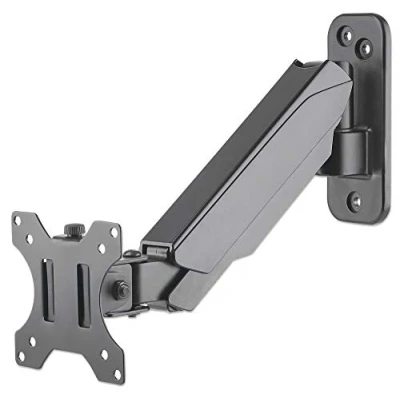 Bild av Manhattan TV och bildskärmsmontering, vägg, fjäderarm, 1 skärm, skärmstorlekar: 17 32 tum, svart, VESA 75 x till 100 mm, max 8 kg, höjd justerbar svängbar arm (2 svängar)
