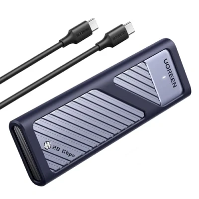 Bild av UGREEN 20Gbps NVMe SATA SSD kabinett, M.2 kabinett med kylplatta för och från M Key/ M+B Key i 2280/2242/2230/2260, kompatibel Macbook, HP 14pro, iPhone, PS5