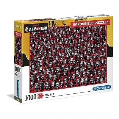 Bild av Clementoni 39527 Impossible Puzzle La Casa de Papel Pussel 1000 bitar från 9 år, vuxenpussel med vimma, utmanande skicklighetsspel för hela familjen