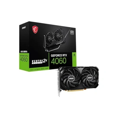 Bild av MSI GeForce RTX 4060 Ventus 2X svart 8G OC grafikkort NVIDIA 4060, 8 GB GDDR6 minne, 17 Gbps, PCIe 4.0, DLSS3