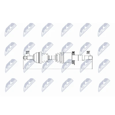 Bild av NTY NPW JG 001 Arbre de transmission Essieu avant, avant droit Boîte vitesses manuelle, automatique JAGUAR: X Type Berline