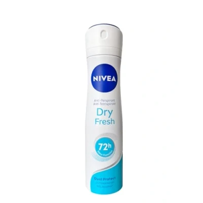 Bild av NIVEA Dry Fresh Spray deodorant 6 x 150 ml Spraydeodorant med Dual Active formel, anti perspirant för 72 h intensiv friskhet på huden