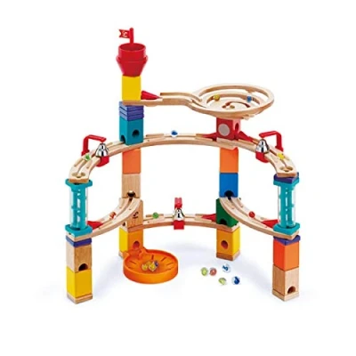 Bild av Hape Castle Escape, Quadrilla Whirlpool Wooden Marble Run Construction System, Race Track Set Puzzle Maze Toy with Endless Build Variations, Smart Play for Families